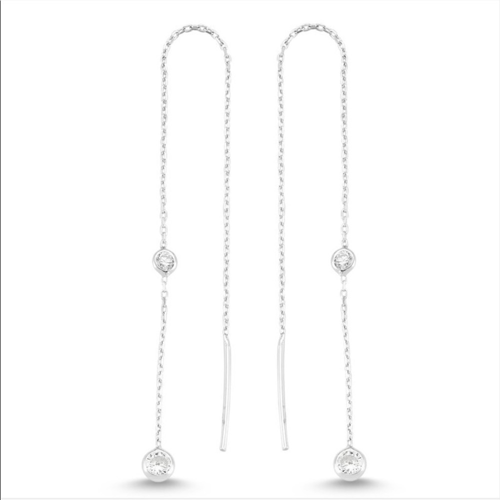 CZ threader earrings